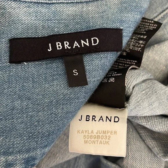 J. Brand Kayla Denim Jumper Romper in Montauk Wash Linen Blend Size Small NWT - Picture 6 of 9